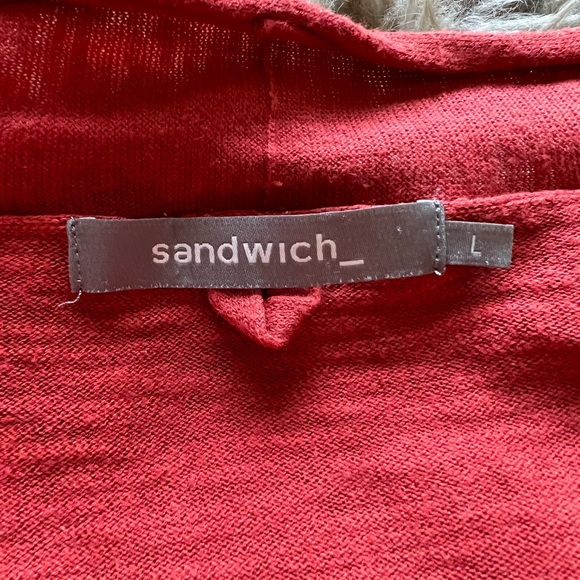 Sandwich Lightweight Office Sweater Cardigan in Rust Size M - Picture 4 of 6